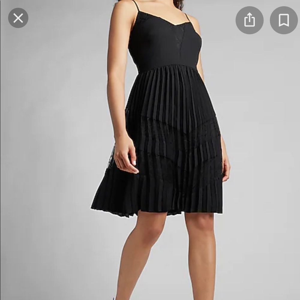 Express Pleated Laced Dress